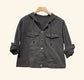 COTTON HOODED JACKET - 8-14 - CHARCOAL