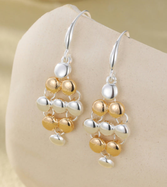 BALL DROP EARRINGS- MIXED METAL