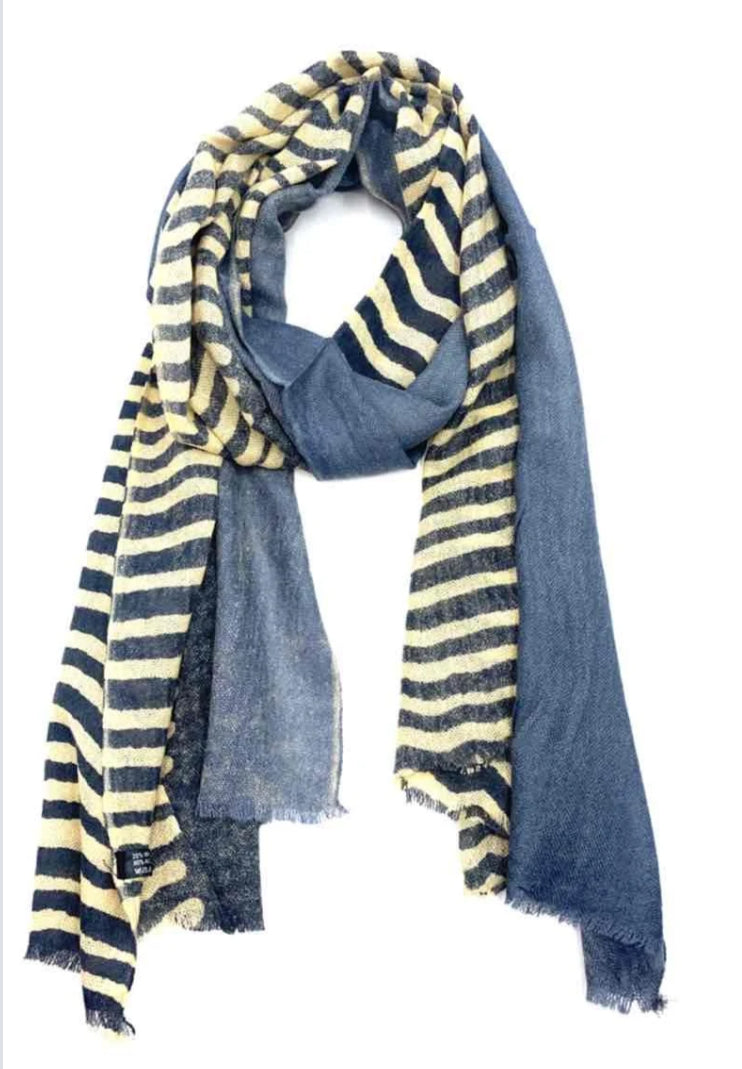 WOOL BLEND STRIPE SCARF
