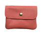 LEATHER CARD WALLET - CORAL