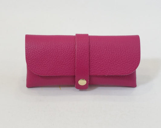 LEATHER GLASSES CASE - FUSCHIA