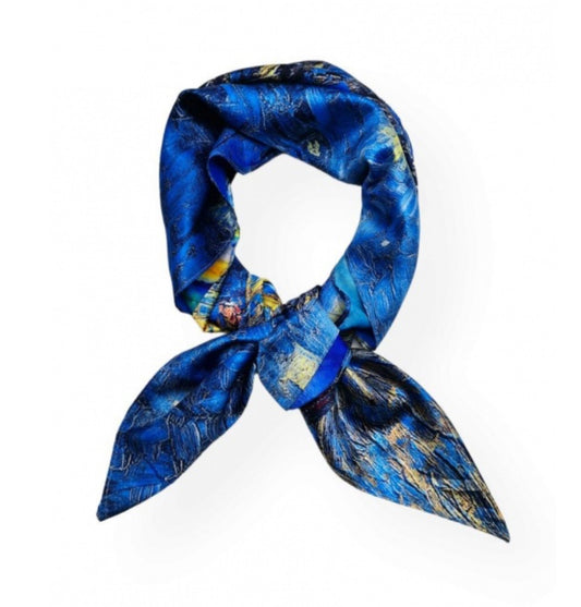 DOUBLE SIDED SATIN NECK SQUARE SCARF