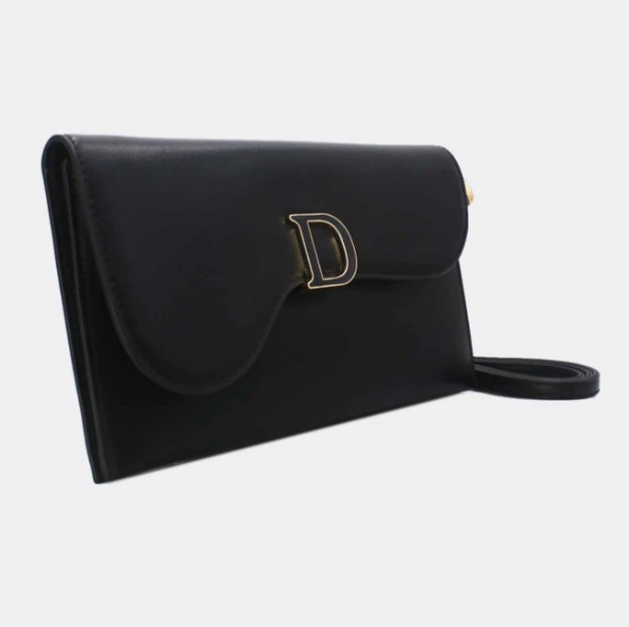 BLACK ENVELOPE CLUTCH