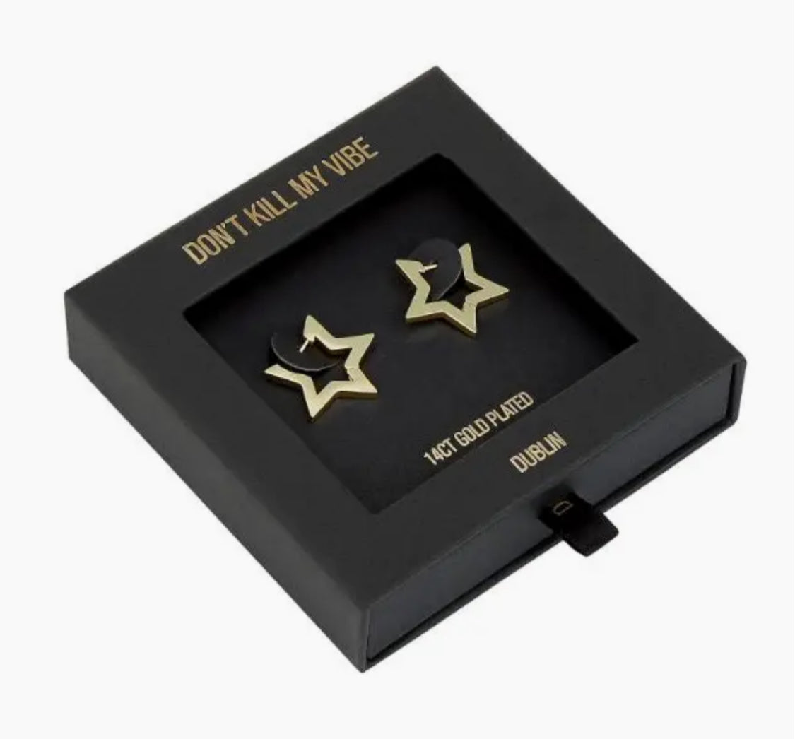 DKMV - NOT YER AVERAGE STAR HOOPS - GOLD PLATED