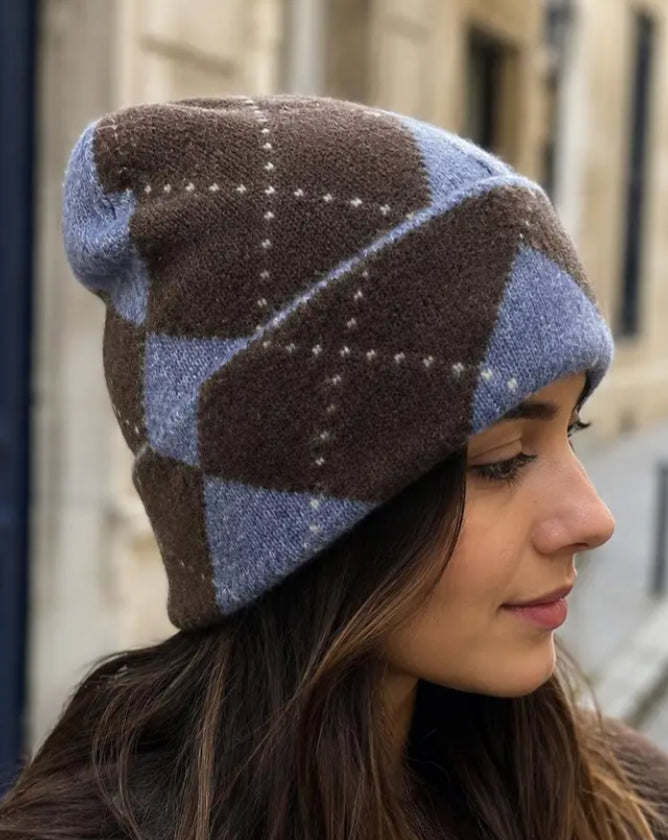ARGYLE KNIT HAT