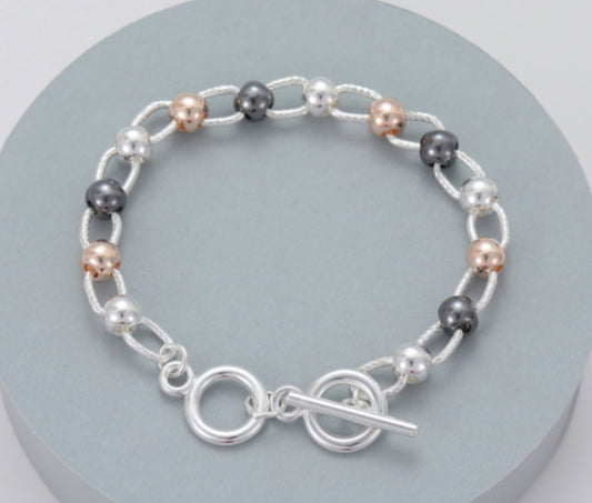 T-BAR MIXED METAL BRACELET