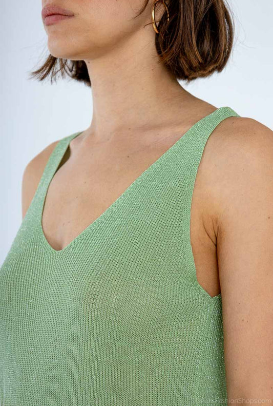 LUREX VEST TOP - 8-12 - GREEN