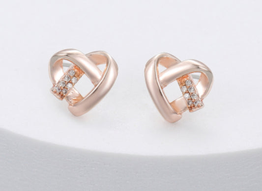 CRYSTAL KNOT STUD - ROSE GOLD