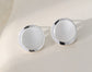 MATT DISC STUD EARRINGS- SILVER