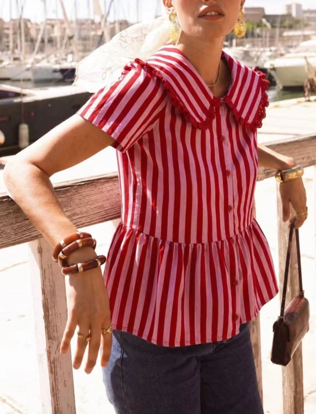 PETER PAN STRIPE BLOUSE - 10-12