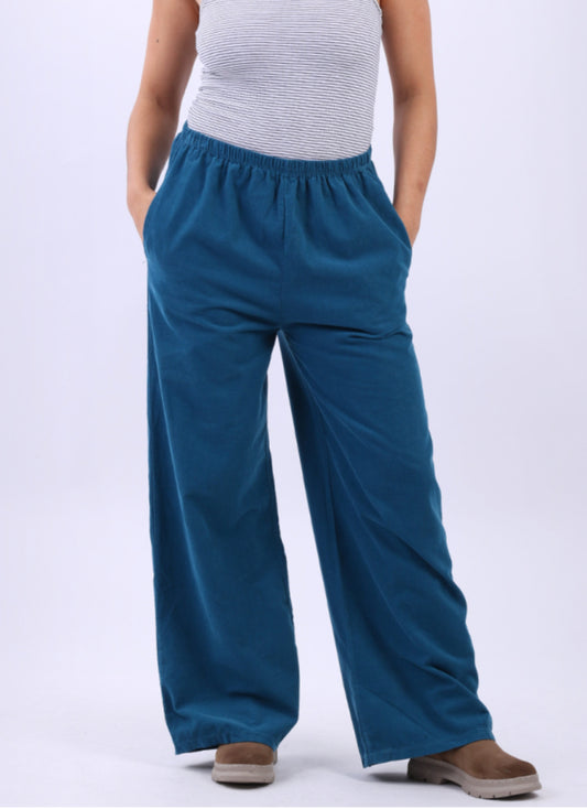 STRAIGHT LEG CORD PANTS - 10-14 - TEAL