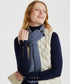 MERINO WOOL BUTTON LOOP SCARF - DENIM BLUE - MADE IN IRELAND