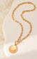 T-BAR DISC NECKLACE- GOLD