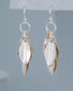 LEAF HOOK DROP EARRINGS- SILVER & GOLD