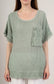 MESH COTTON/LINEN BLEND POCKET TOP - 10-16 - KHAKI