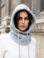 WOOL BLEND HOOD ‘N SNOOD- LIGHT GREY
