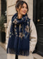 FRINGED EMBROIDERED SCARF