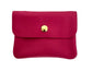 LEATHER CARD WALLET - FUSCHIA