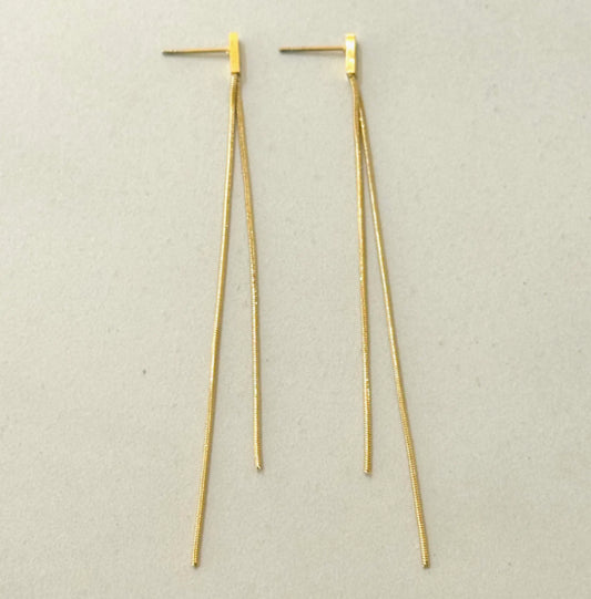 STAINLESS STEEL CHAIN DROP EARRINGS