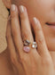 ADJUSTABLE CRYSTAL RING - PINK