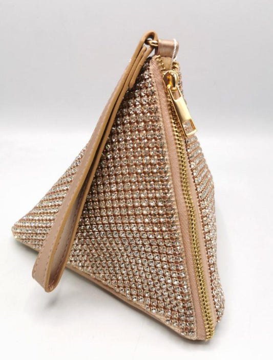 CHAMPAGNE CRYSTAL TRIANGLE OCCASION BAG