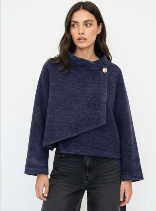 SIDE TIE JACKET - 10-16 - NAVY
