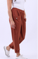 SLOUCH POCKET COTTON PANTS - RUST - 10-16