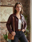 LEATHERETTE UTILITY BOMBER - 10-14 - BURGUNDY