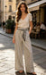 SCARF BELT STRIPE PALAZZO - 8-12/14 - BLACK