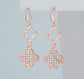 DIAMANTE PETAL DROP EARRINGS- ROSE GOLD