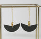 KAIKO HALF MOON BEAD BRASS EARRINGS