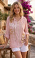 COTTON LINEN HOOD JACKET - 10-16 - PINK