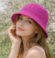 CROCHET CLOCHE HAT - FUSCHIA