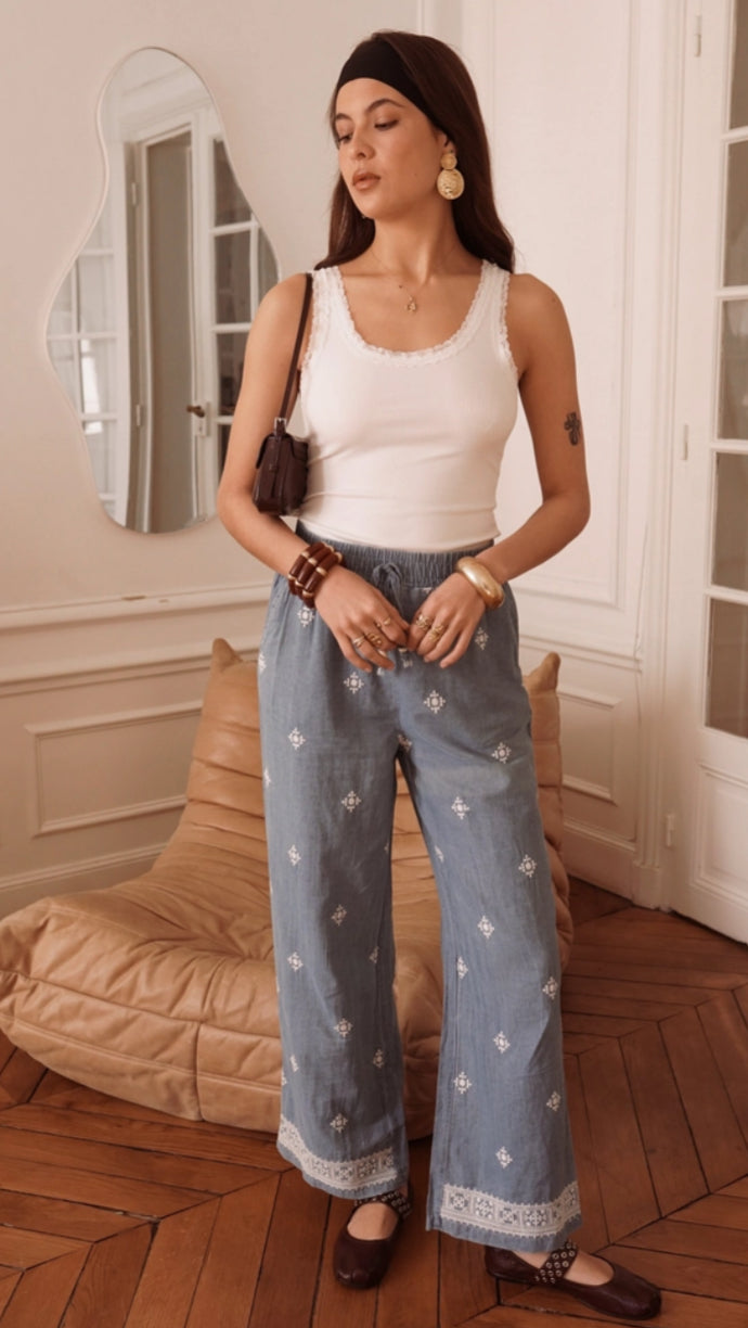 EMBROIDERED PALAZZO - 8-10
