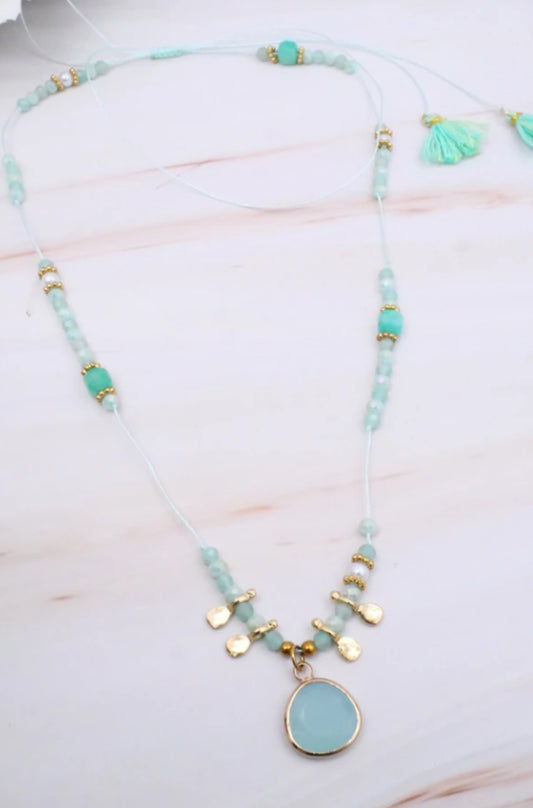 PEARL & BEAD DROP NECKLACE