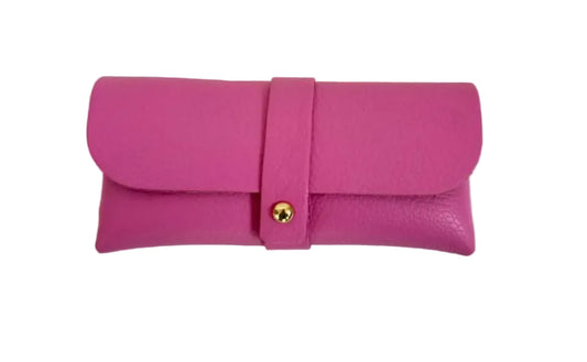 LEATHER GLASSES CASE - FUSCHIA