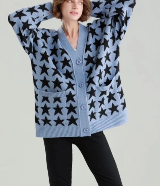 STAR KNIT CARDI - FREE SIZE