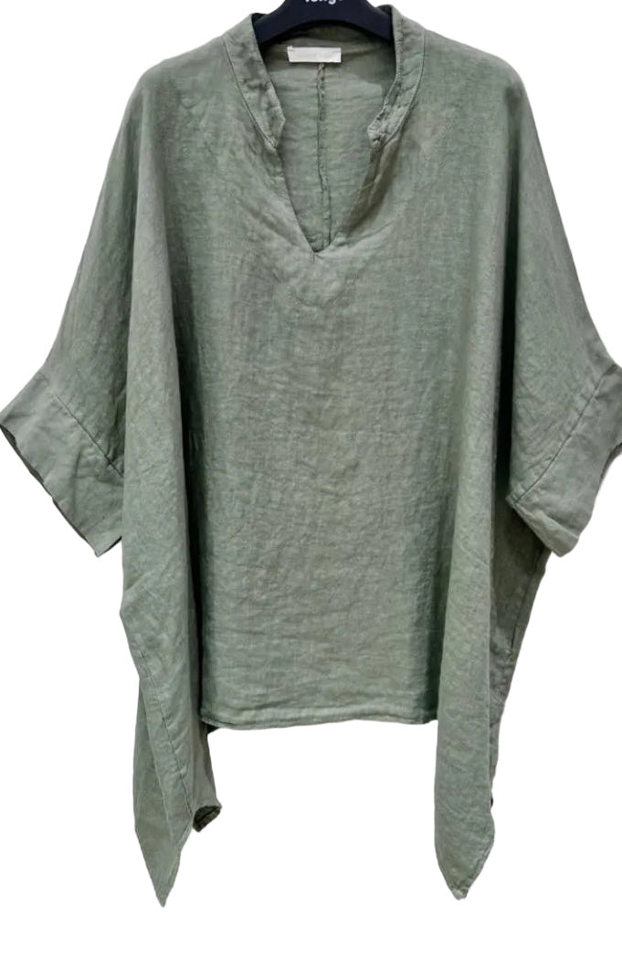 OVERSIZED LINEN TOP - 10-16