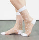 WOMEN’S SHEER WHITE POLKA SOCKS