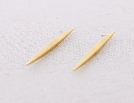 STAINLESS STEEL LONG LEAF EARRINGS