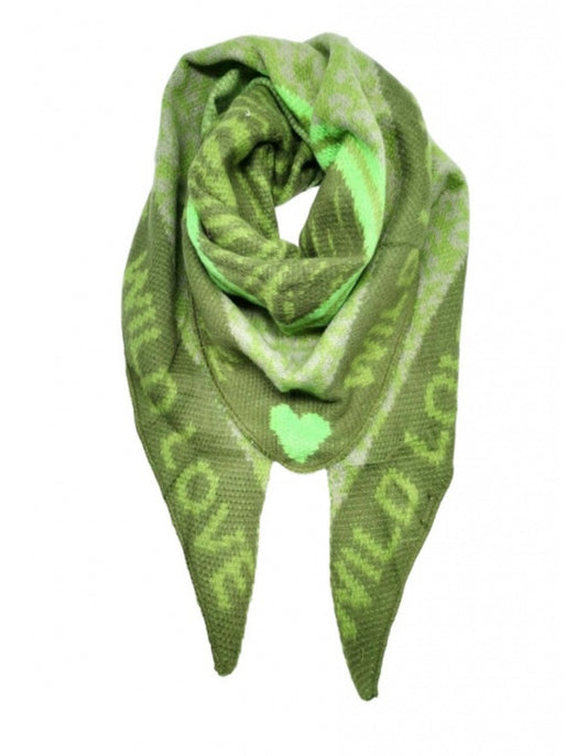 TRIANGLE KNIT SCARF - GREEN