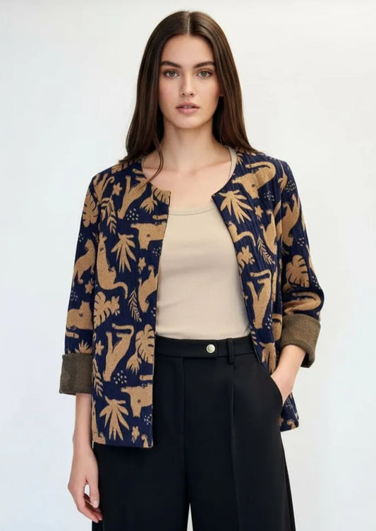 PRINT JACKET - 10-14 - NAVY