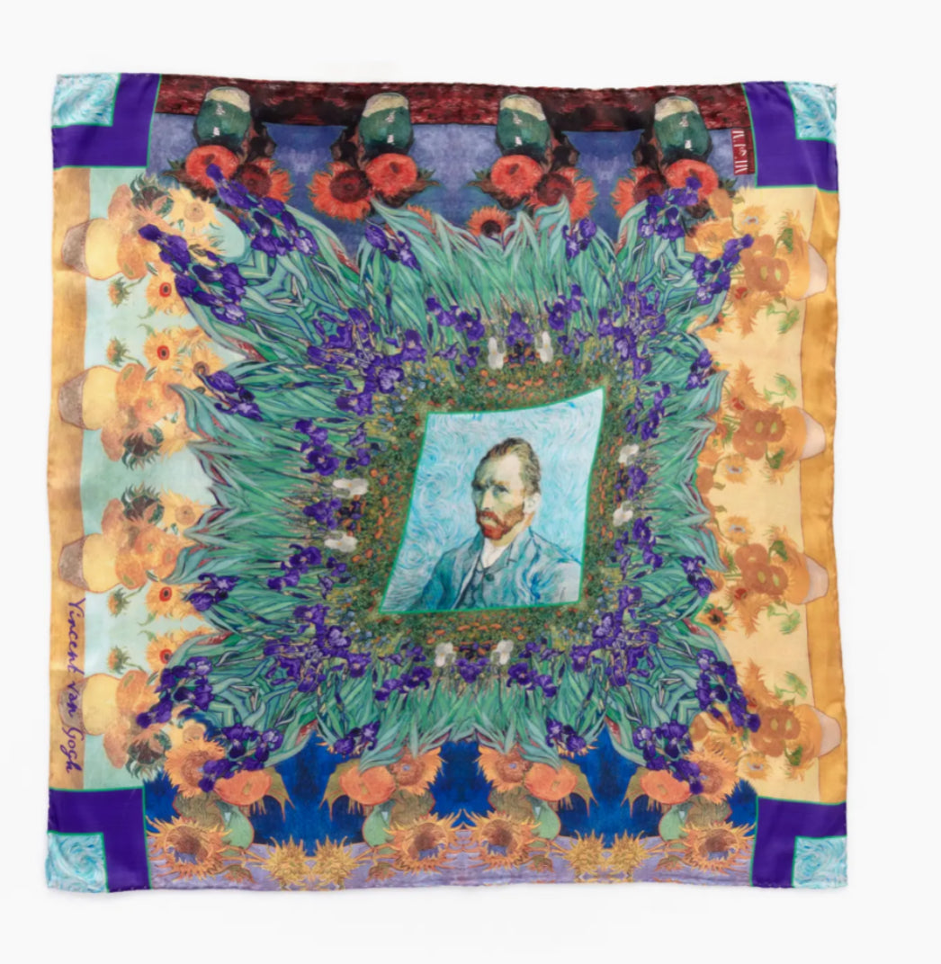 SUNFLOWERS PRINT SQUARE SCARF