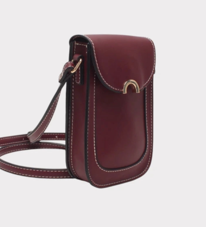 PHONE CROSSBODY - BURGUNDY