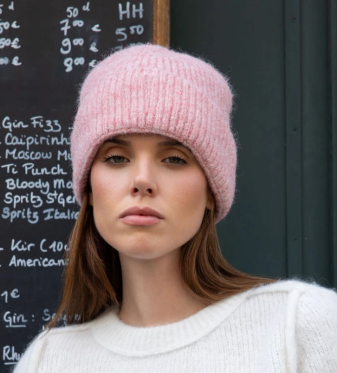 FLEECE LINED BEANIE - PINK