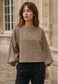 CHECK BELL SLEEVE TOP - 10-14
