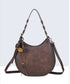 HOBO POM CROSSBODY- CHOCOLATE