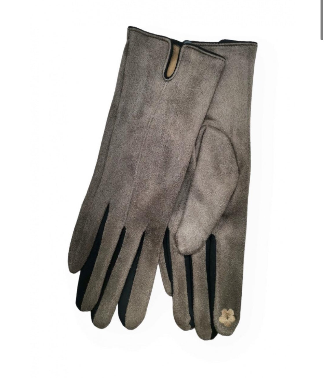 BELOUR BLACK TRIM GLOVES - BROWN