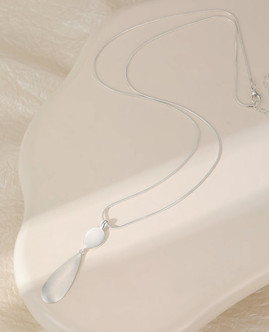 LONG TEARDROP PENDANT - SILVER