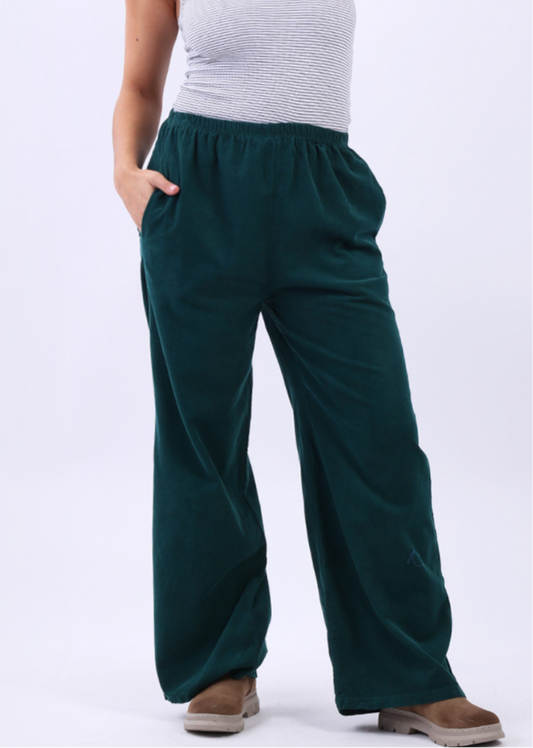 STRAIGHT LEG CORD PANTS - 10-14 - BOTTLE GREEN